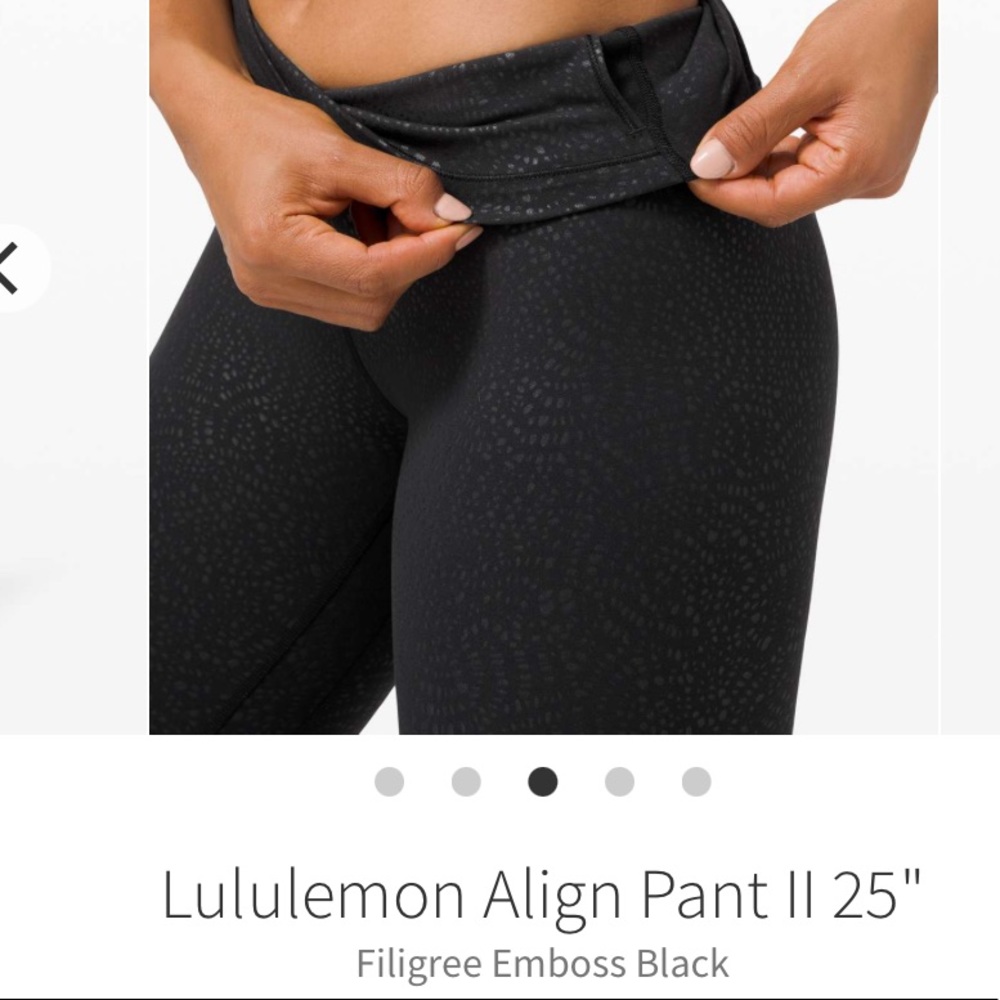 Lululemon Align Pant 25” * Filigree Emboss Black - Picture 2 of 5